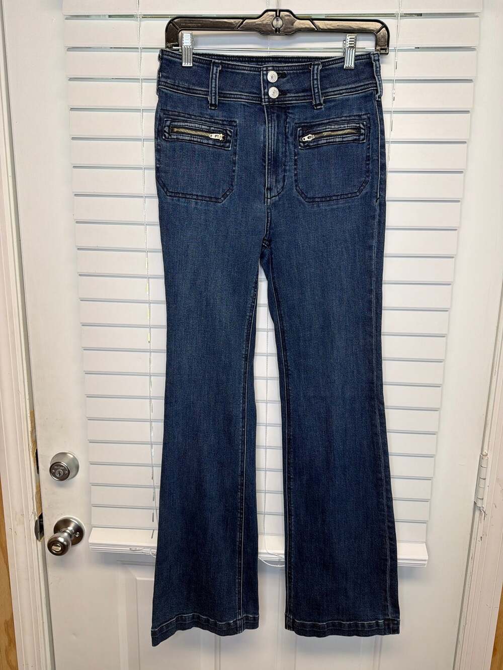 Anthropologie Pilcro High Rise Trouser Bootcut Jeans Dark Wash Size 28